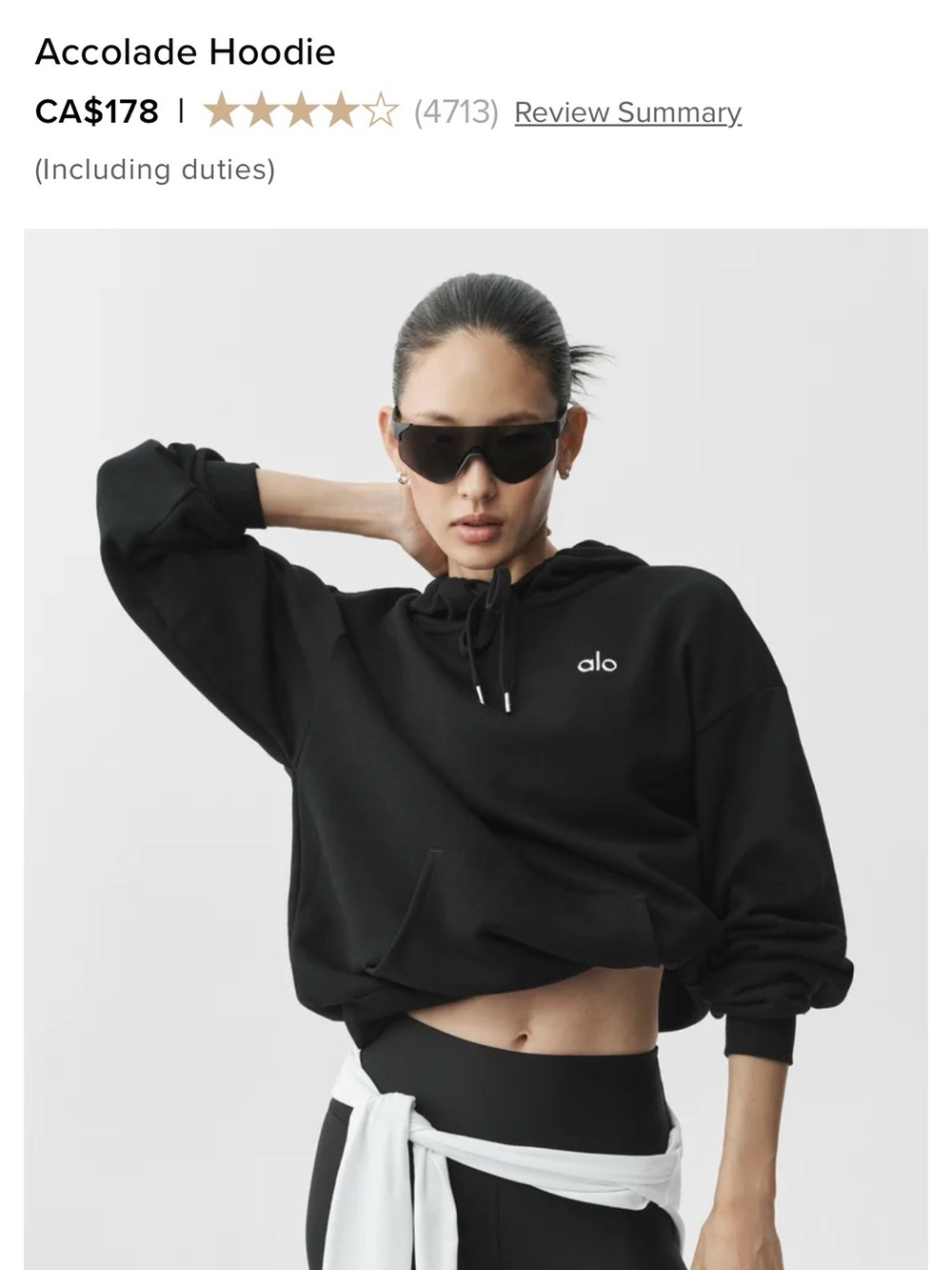 Alo Black Accolade Hoodie